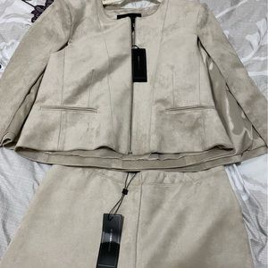 2 piece brand new suede jacket and pants size L